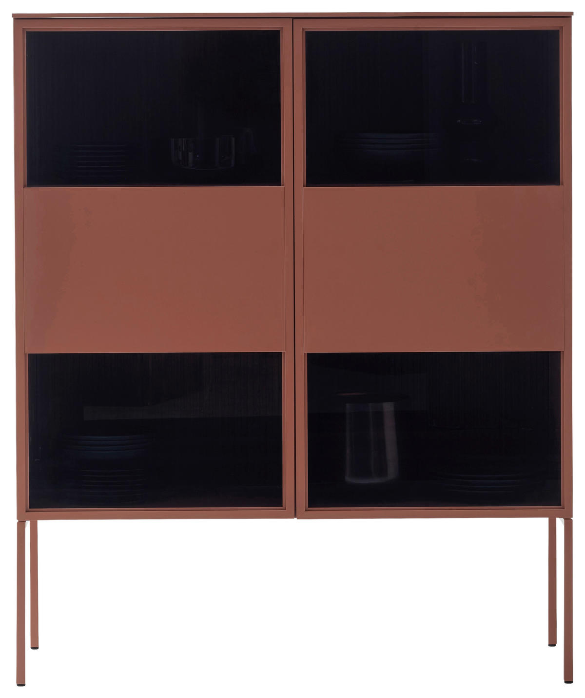 HIGHBOARD Dunkelrosa  120/145/45 cm  - Dunkelrosa, Design, Glas/Holz (120/145/45cm) - Schöner Wohnen
