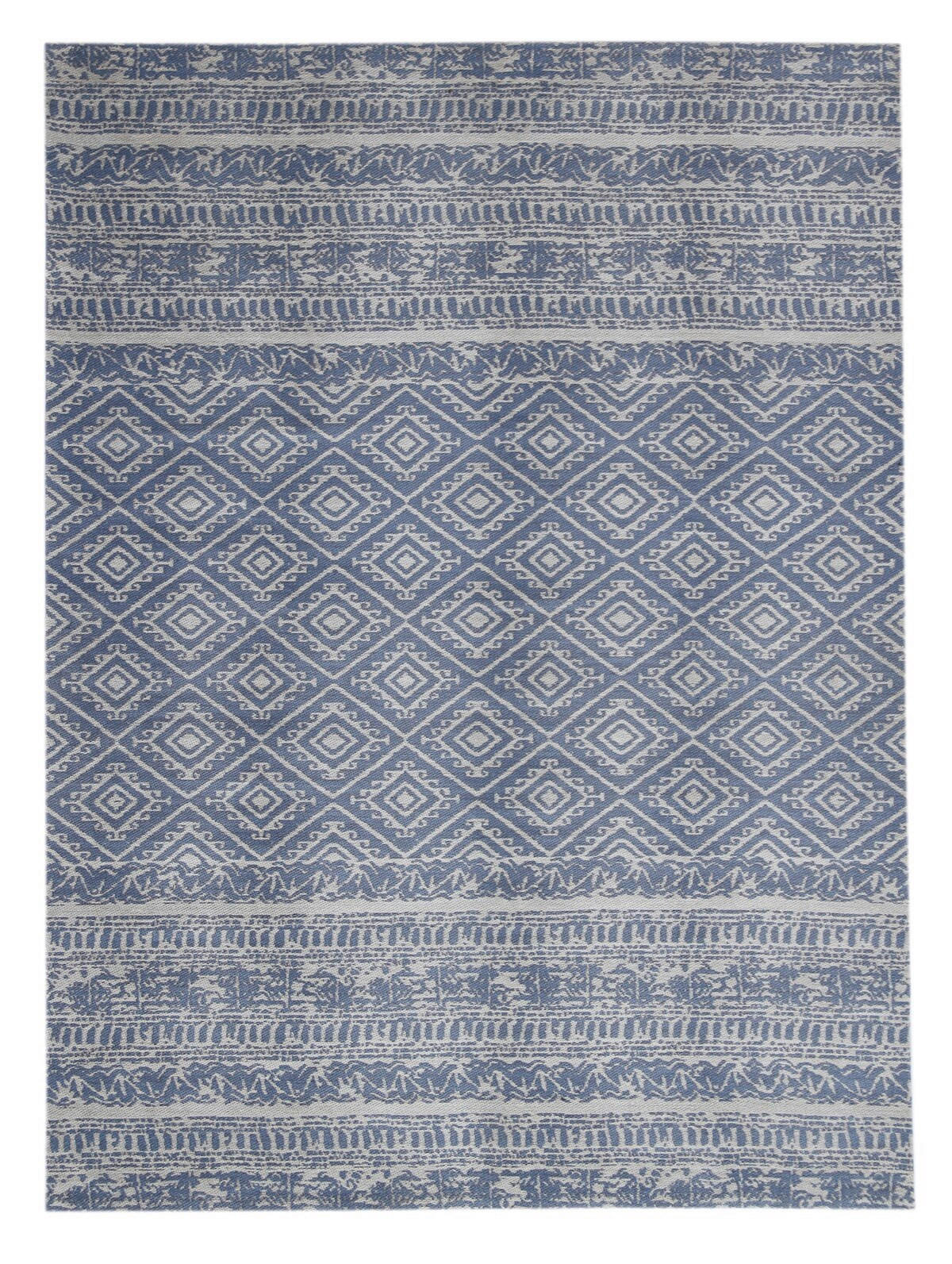 HANDWEBTEPPICH Wohnzimmer 120/170 cm Hellblau rechteckig  - Hellblau, Basics, Textil (120/170cm) - Kayoom