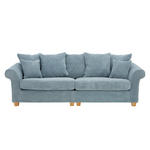 MEGASOFA Kord Hellblau  - Eichefarben/Hellblau, LIFESTYLE, Holz/Textil (264/70/111cm) - Landscape