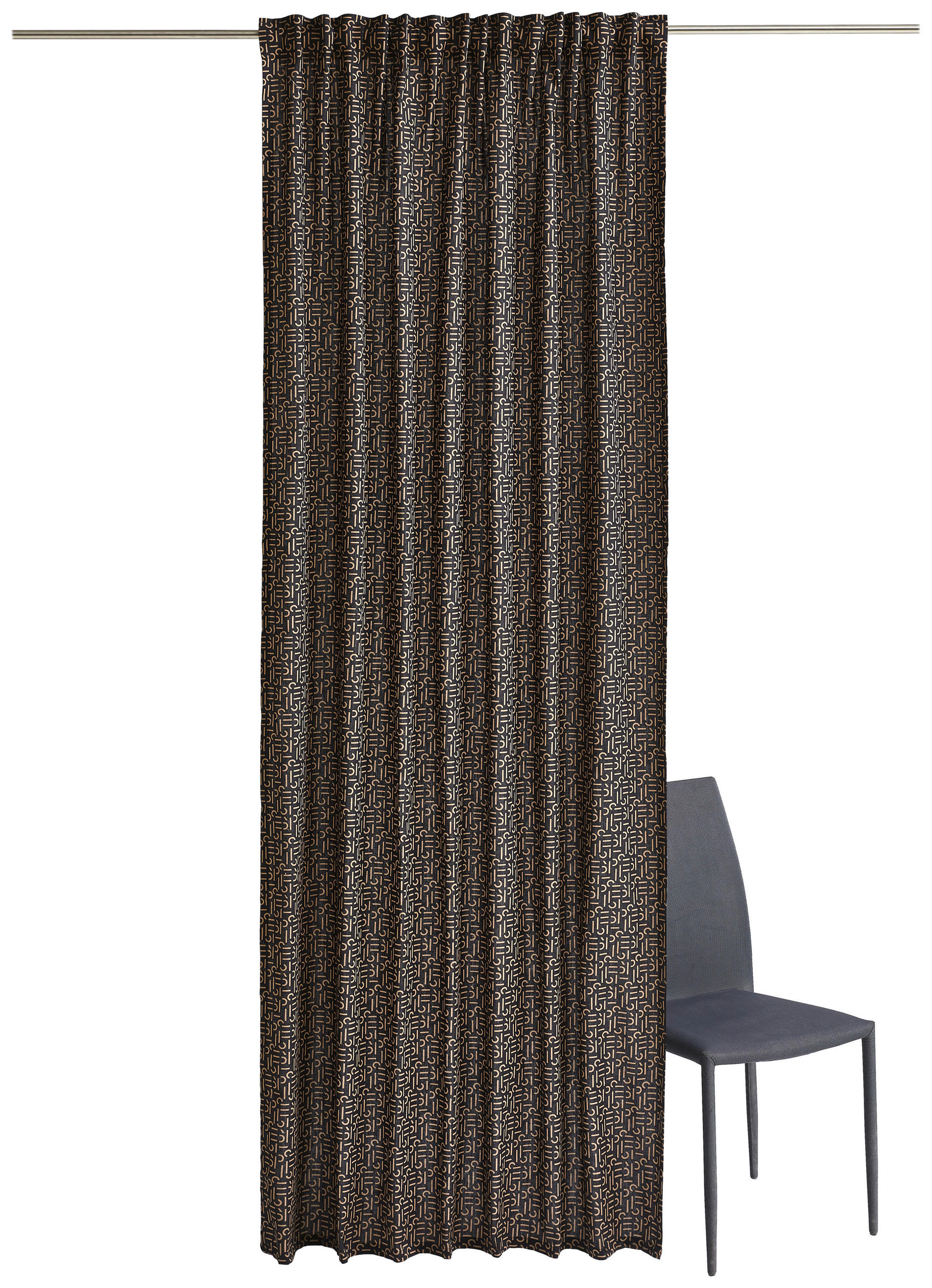 FERTIGVORHANG E-Scatter blickdicht 130/250 cm   - Taupe/Schwarz, Design, Textil (130/250cm) - Esprit