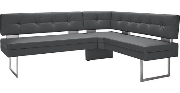 ECKBANK 200/158 cm in Grau, Edelstahlfarben - Edelstahlfarben/Grau, Design, Textil/Metall (200/158cm) - Dieter Knoll