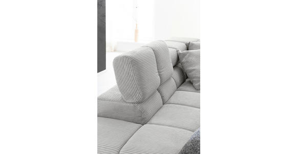 ECKSOFA Grau Cord  - Schwarz/Grau, Design, Textil/Metall (216/321cm) - Hom`in
