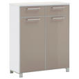 SCHUHSCHRANK Santina  in 84/108/37 cm  - Taupe/Chromfarben, Design, Glas/Holzwerkstoff (84/108/37cm) - Novel