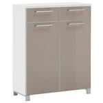 SCHUHSCHRANK Santina  in 84/108/37 cm  - Taupe/Chromfarben, Design, Glas/Holzwerkstoff (84/108/37cm) - Novel