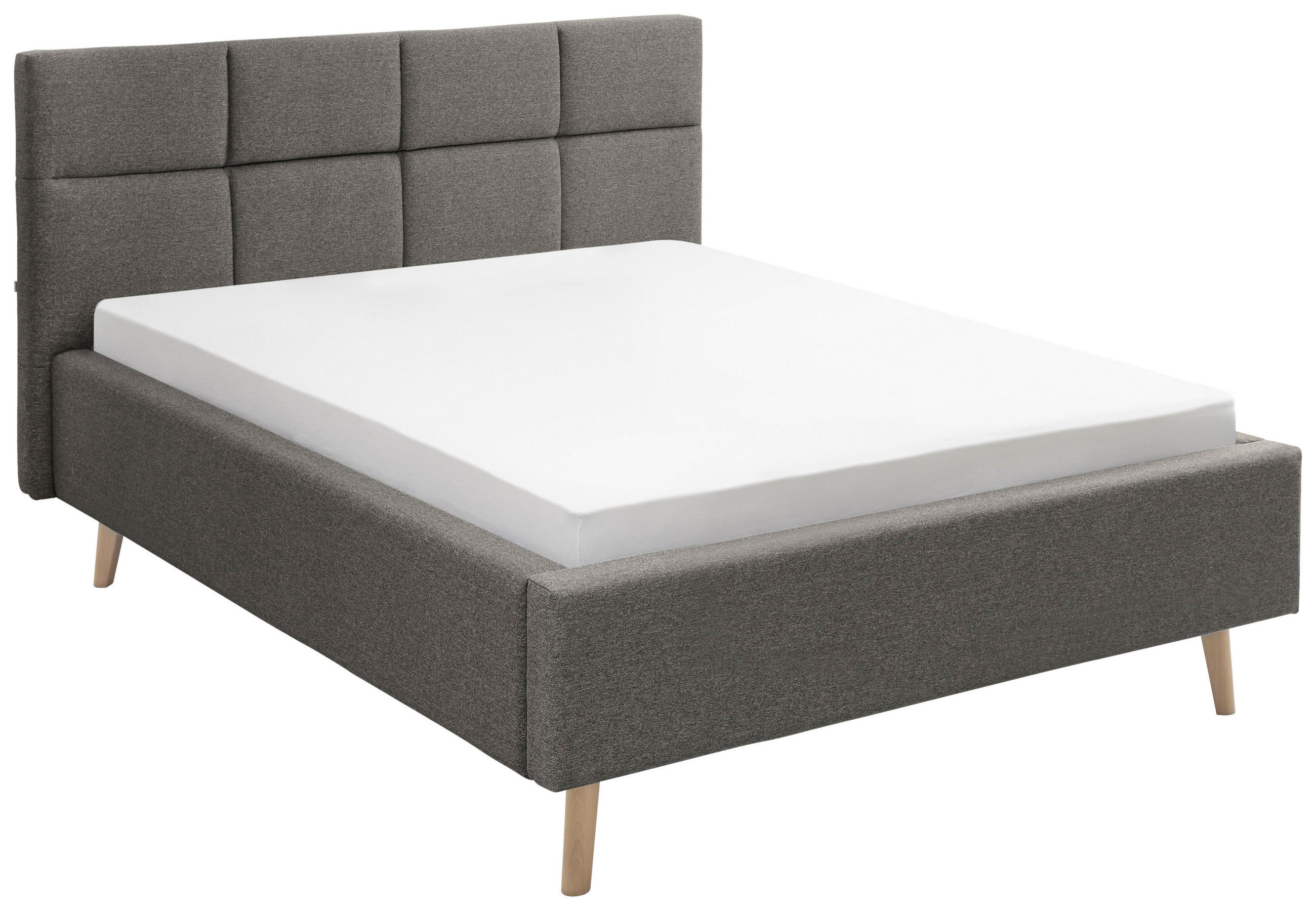 POLSTERBETT 140/200 cm  in Anthrazit  - Eichefarben/Anthrazit, KONVENTIONELL, Holz/Textil (140/200cm) - SetOne by Musterring
