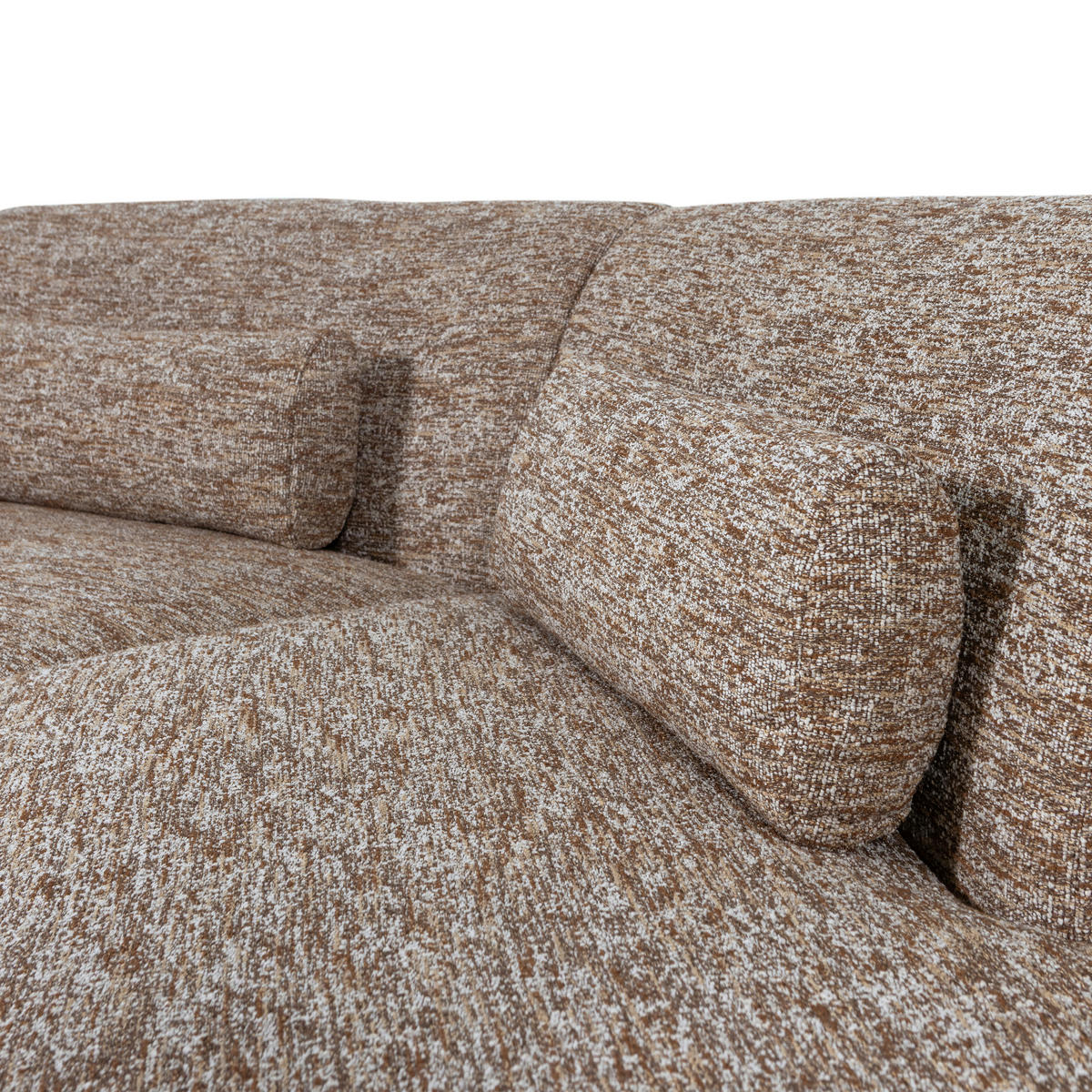 BIGSOFA Batavier in Webstoff Hellbraun  - Hellbraun/Schwarz, Design, Kunststoff/Textil (320/74/174cm) - Livetastic