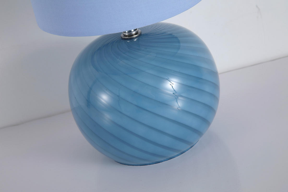 TISCHLEUCHTE Fete 16/30,5 cm  - Blau/Chromfarben, Design, Glas/Textil (16/30,5cm)