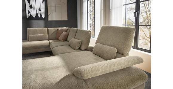WOHNLANDSCHAFT in Webstoff Beige - Beige/Schwarz, Design, Textil/Metall (208/354/157cm) - Dieter Knoll
