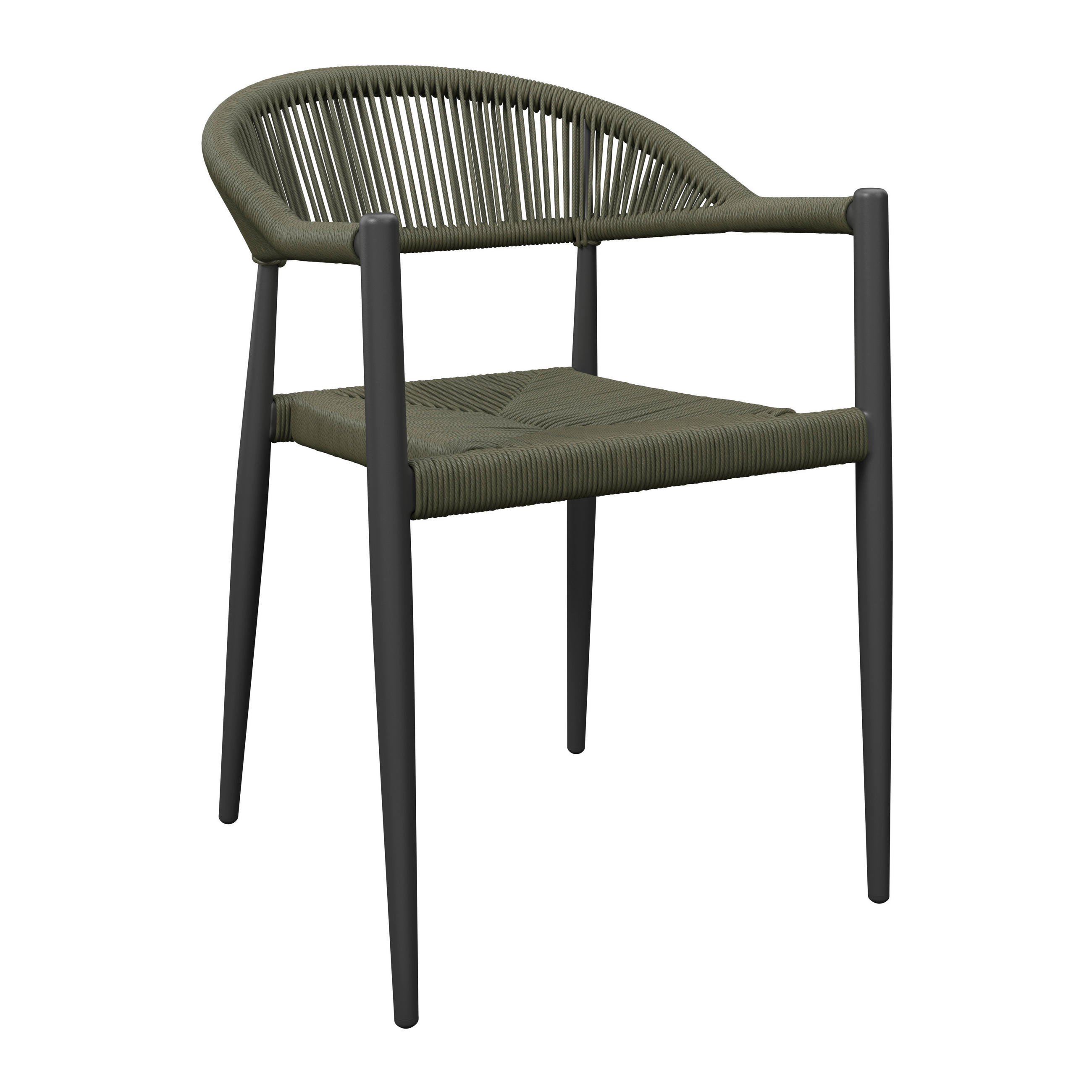 STAPELSESSEL Aluminium Anthrazit, Grün  - Anthrazit/Grün, KONVENTIONELL, Kunststoff/Metall (55l) - Ambia Garden