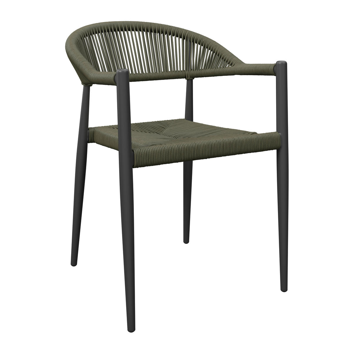 STAPELSESSEL Aluminium Anthrazit, Grün  - Anthrazit/Grün, KONVENTIONELL, Kunststoff/Metall (55l) - Ambia Garden