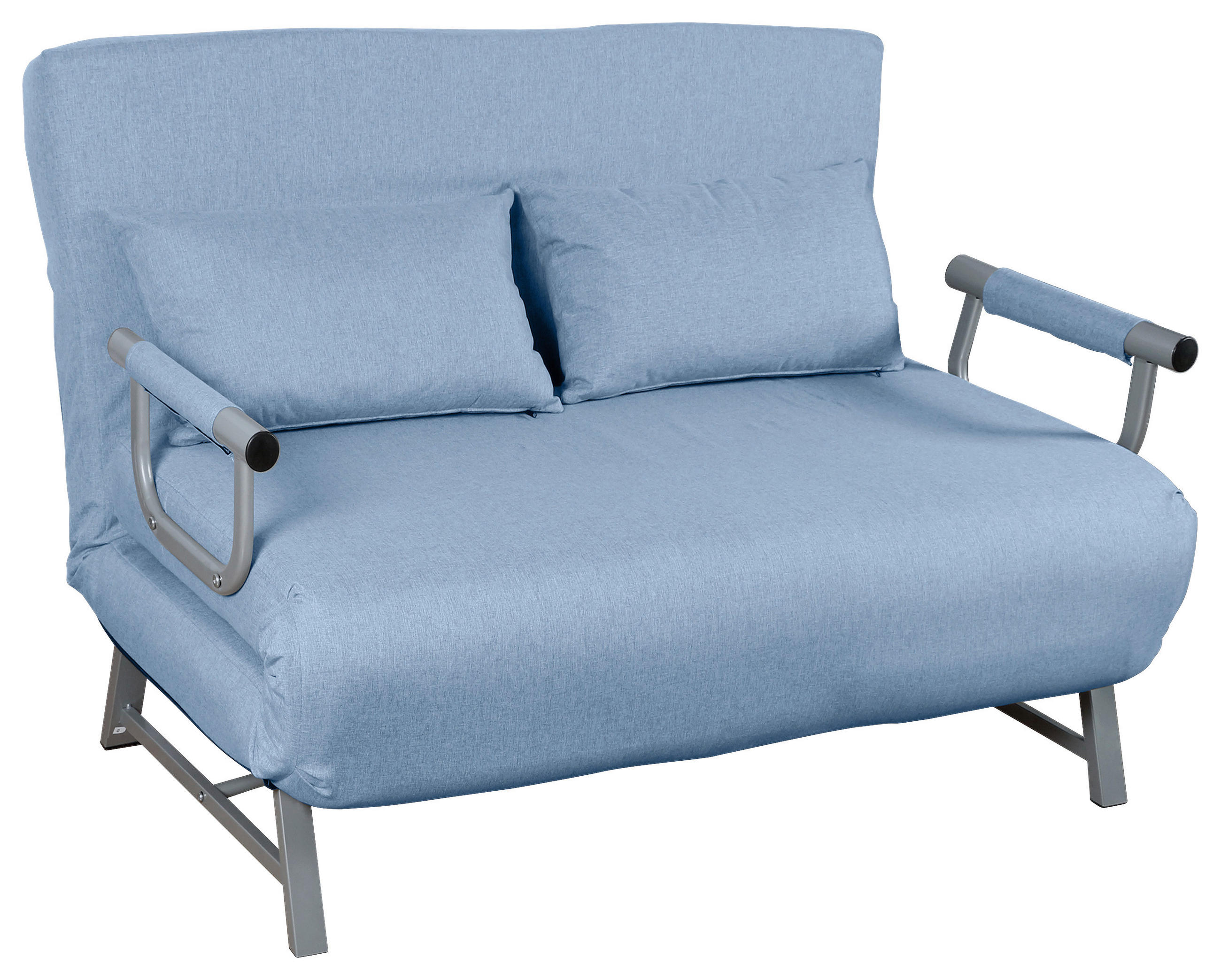 SCHLAFSOFA Blau  - Blau/Grau, MODERN, Textil/Metall (127/95/78cm) - MID.YOU