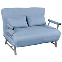 SCHLAFSOFA in Metall, Textil Blau  - Blau/Grau, Modern, Textil/Metall (127/95/78cm) - MID.YOU