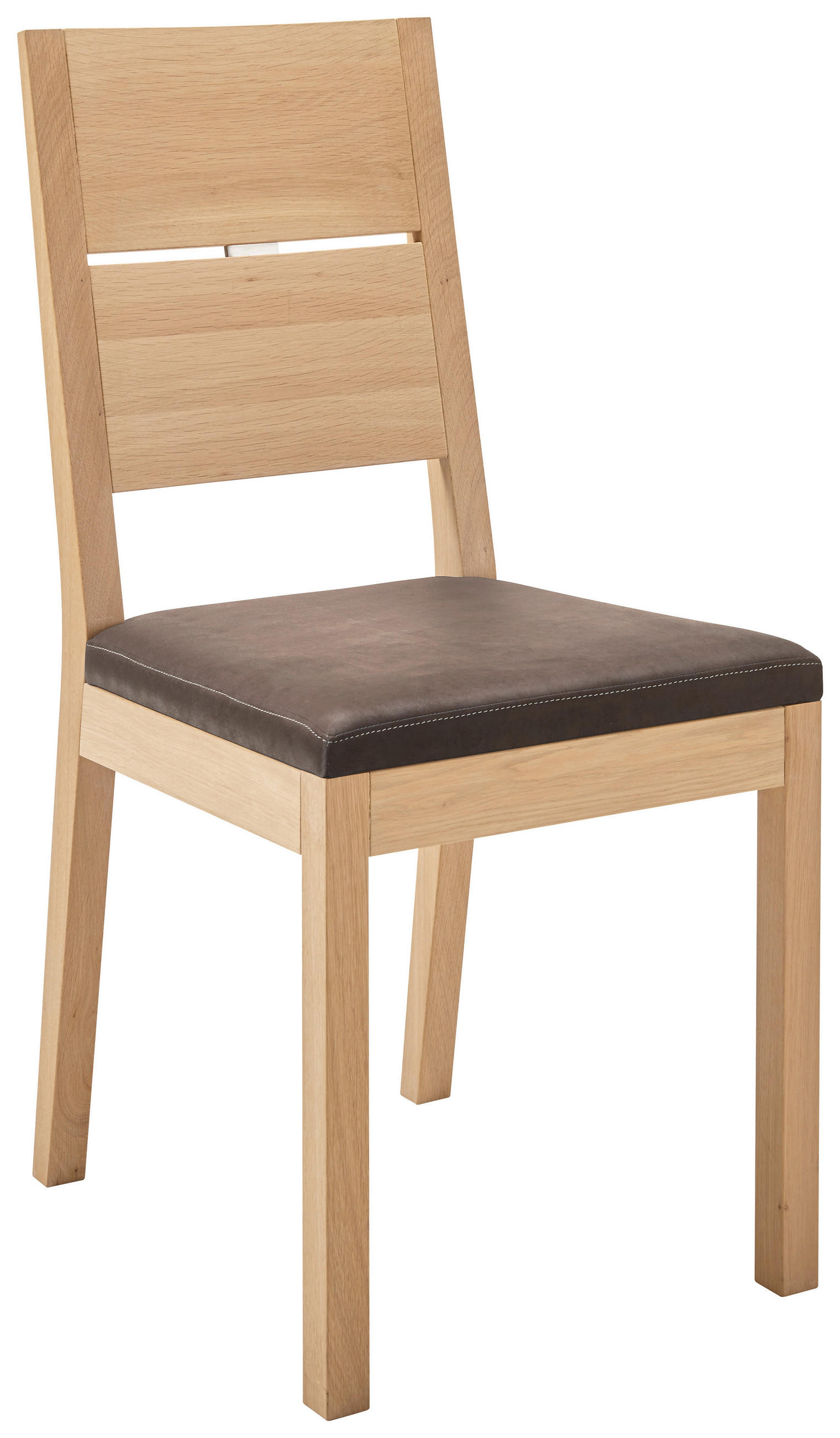STUHL in Holz, Textil Braun, Eichefarben  - Eichefarben/Braun, KONVENTIONELL, Holz/Textil (46/95/46cm) - Linea Natura
