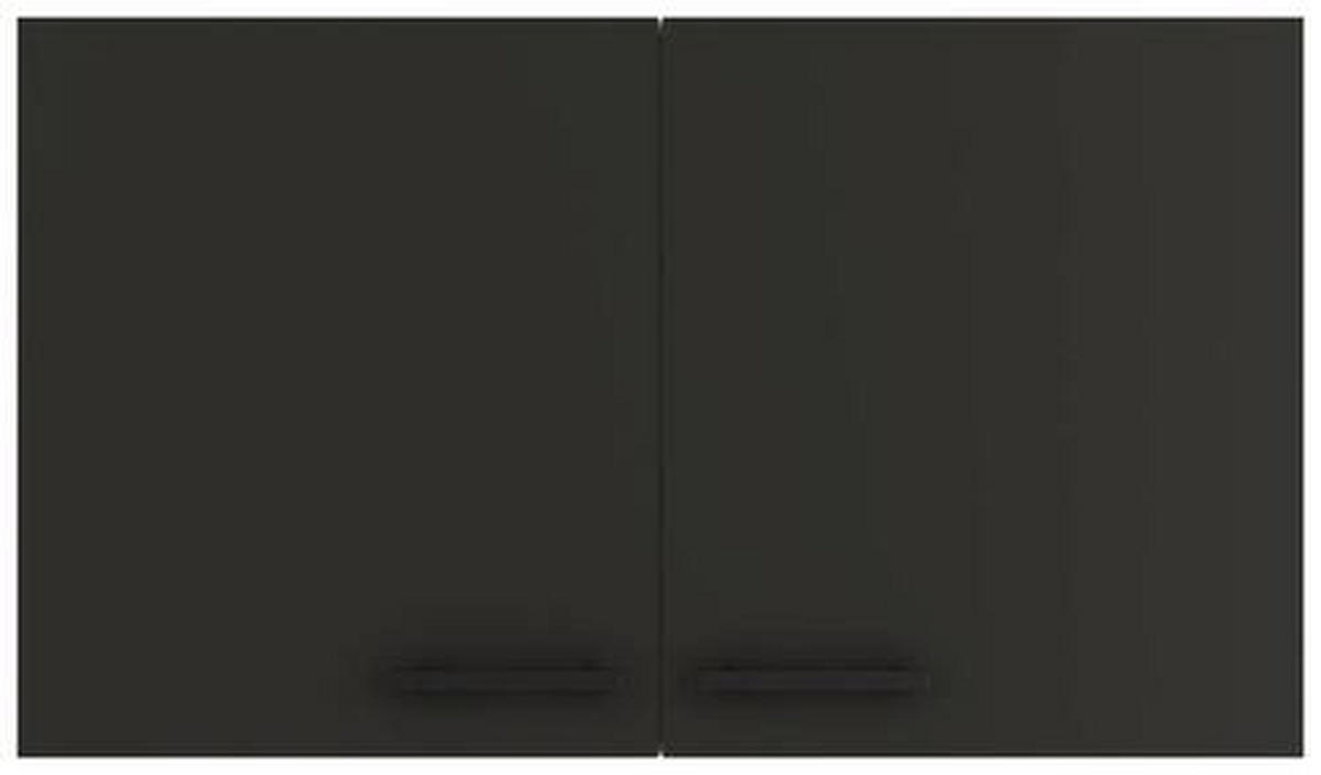 KÜCHENOBERSCHRANK 100/57,6/34,6 cm  in Anthrazit  - Anthrazit/Schwarz, Basics, Holzwerkstoff/Metall (100/57,6/34,6cm) - Optifit