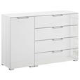 SIDEBOARD  120/81/42 cm 4 Schublade(n)  - Klar/Silberfarben, Design, Glas/Holzwerkstoff (120/81/42cm) - Novel