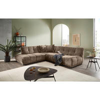 ECKSOFA Chenille Braun  - Schwarz/Braun, Modern, Kunststoff/Textil (250/284cm) - Livetastic