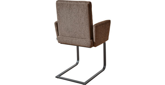 ARMLEHNSTUHL in Stahl Chenille - Schwarz/Braun, Design, Textil/Metall (60/92/60cm) - Dieter Knoll