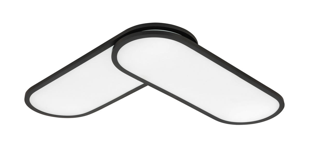 LED PANEL, 111,4/25/7,1 cm - čierna, Design, kov/plast (111,4/25/7,1cm) - Novel