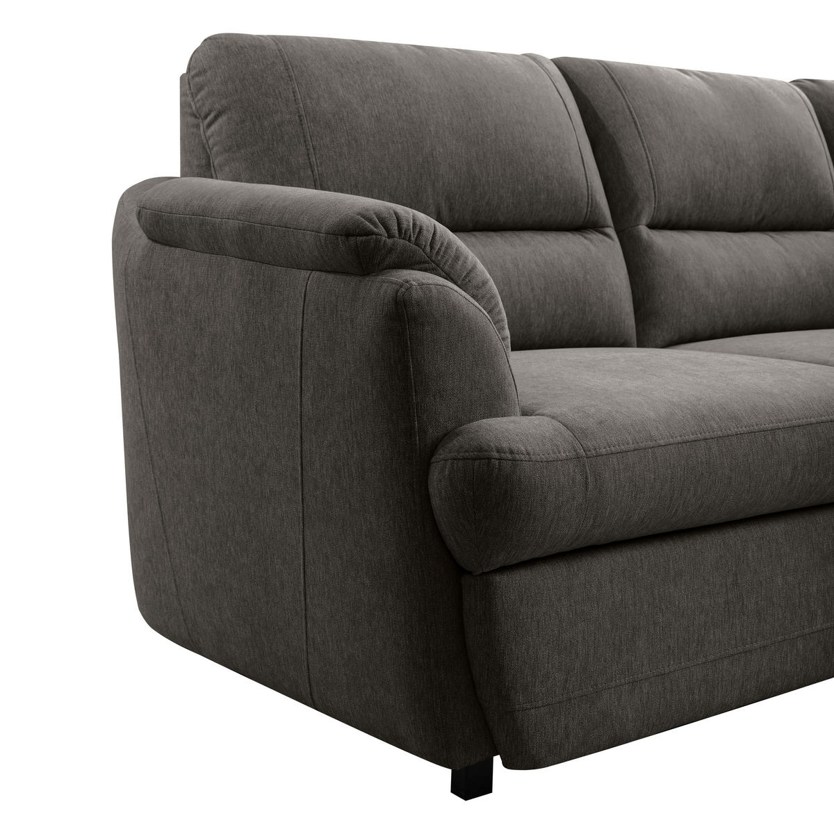 ECKSOFA in Braun  - Greige/Schwarz, Basics, Holz/Textil (240/200cm) - MID.YOU