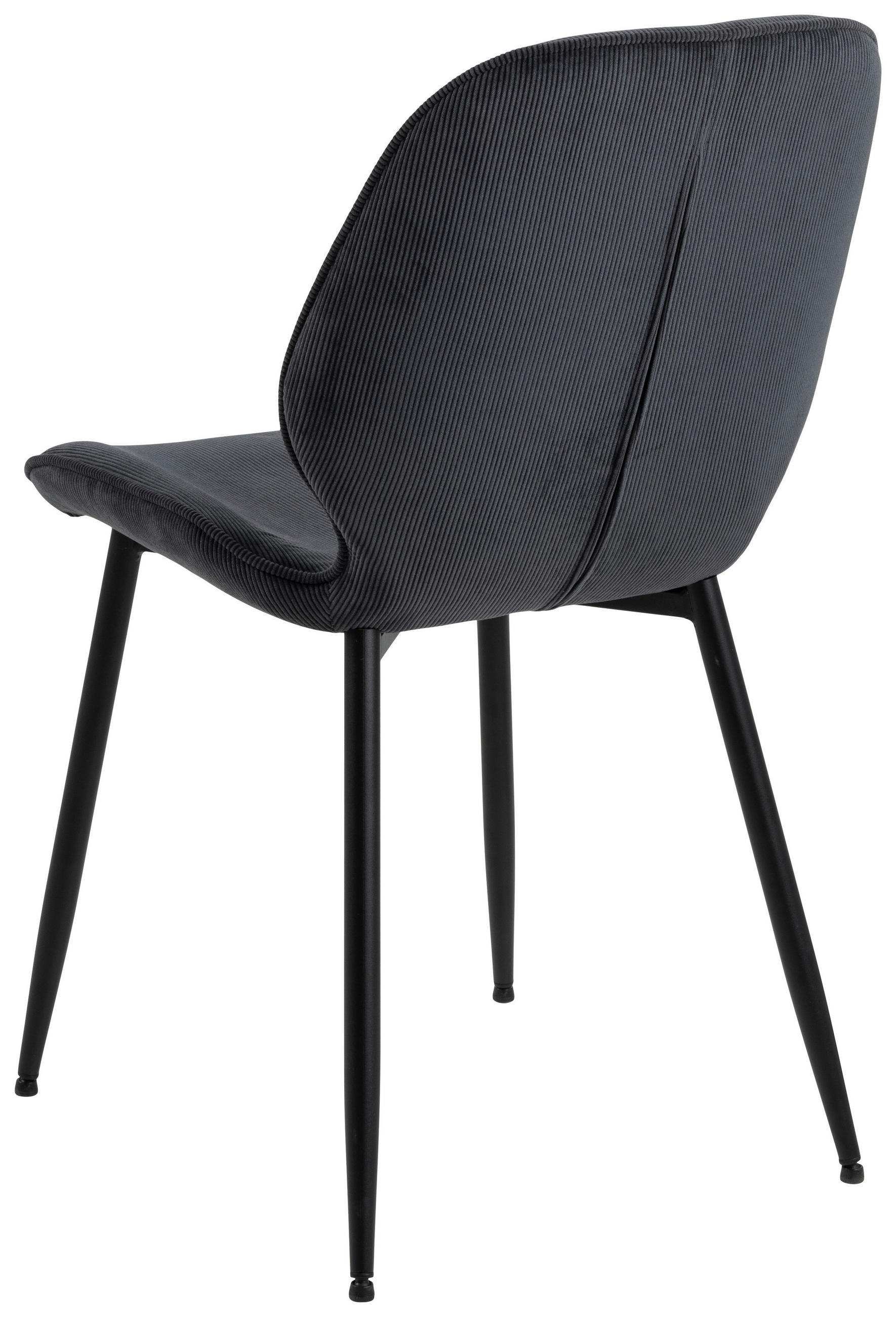 STUHL  in Cord Textil  - Anthrazit/Schwarz, Design, Textil/Metall (48/85/58cm) - Lomoco