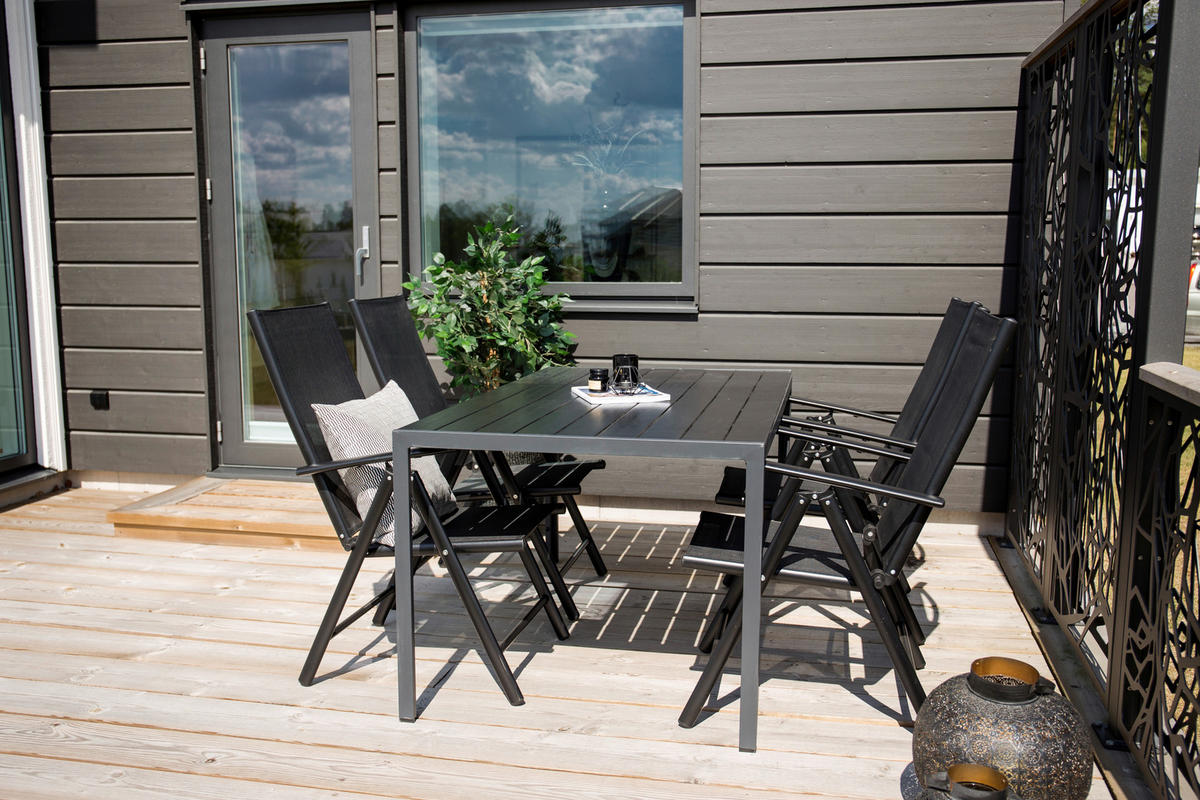 UTESTOLAR SET i metall, textil svart  - svart, Klassisk, metall/textil (55/108/62cm) - Gardenson