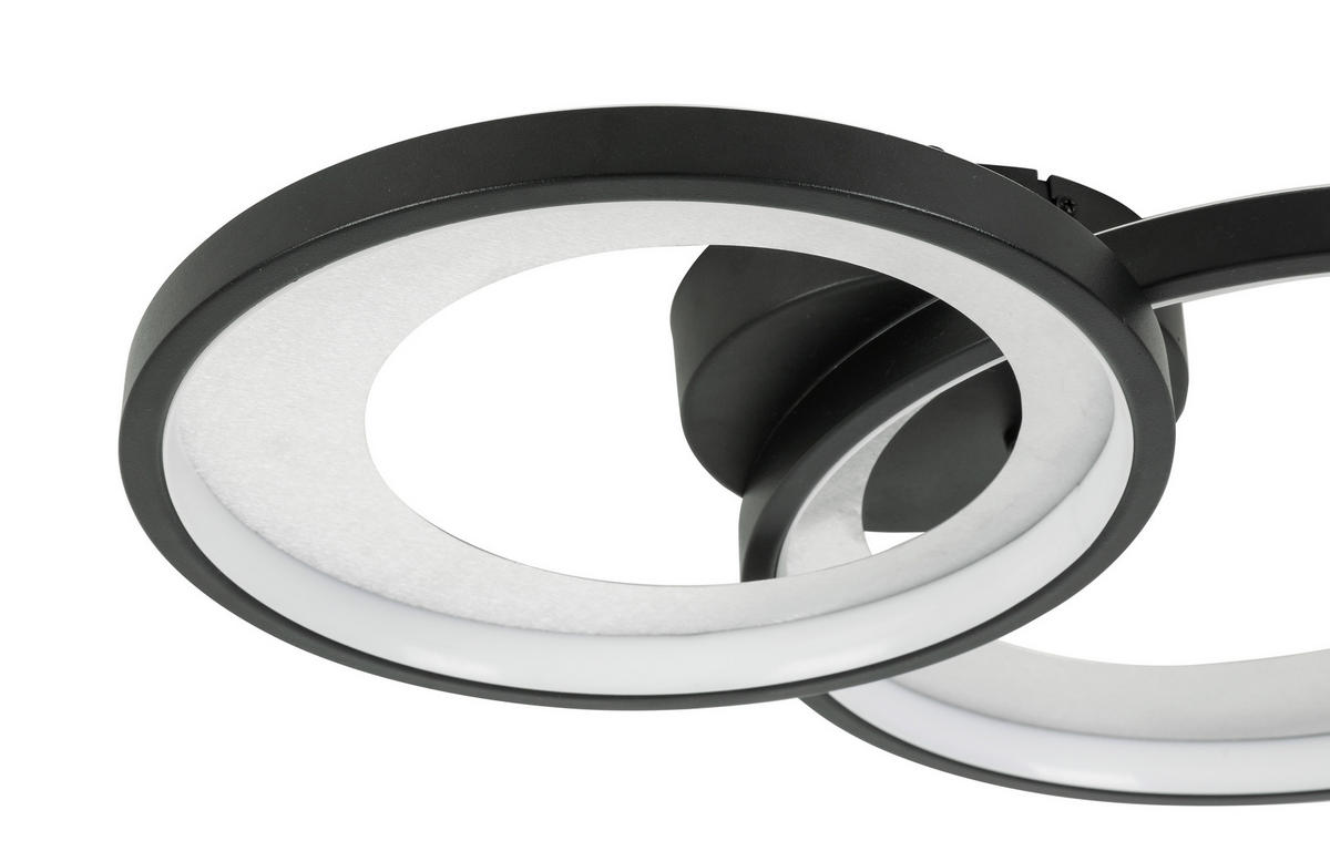 STROPNÍ LED SVÍTIDLO, 55/35/8,5 cm - černá/barvy stříbra, Design, kov/plast (55/35/8,5cm) - Novel