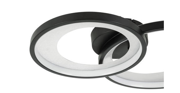 LED-DECKENLEUCHTE 55/35/8,5 cm   - Silberfarben/Schwarz, Design, Kunststoff/Metall (55/35/8,5cm) - Novel