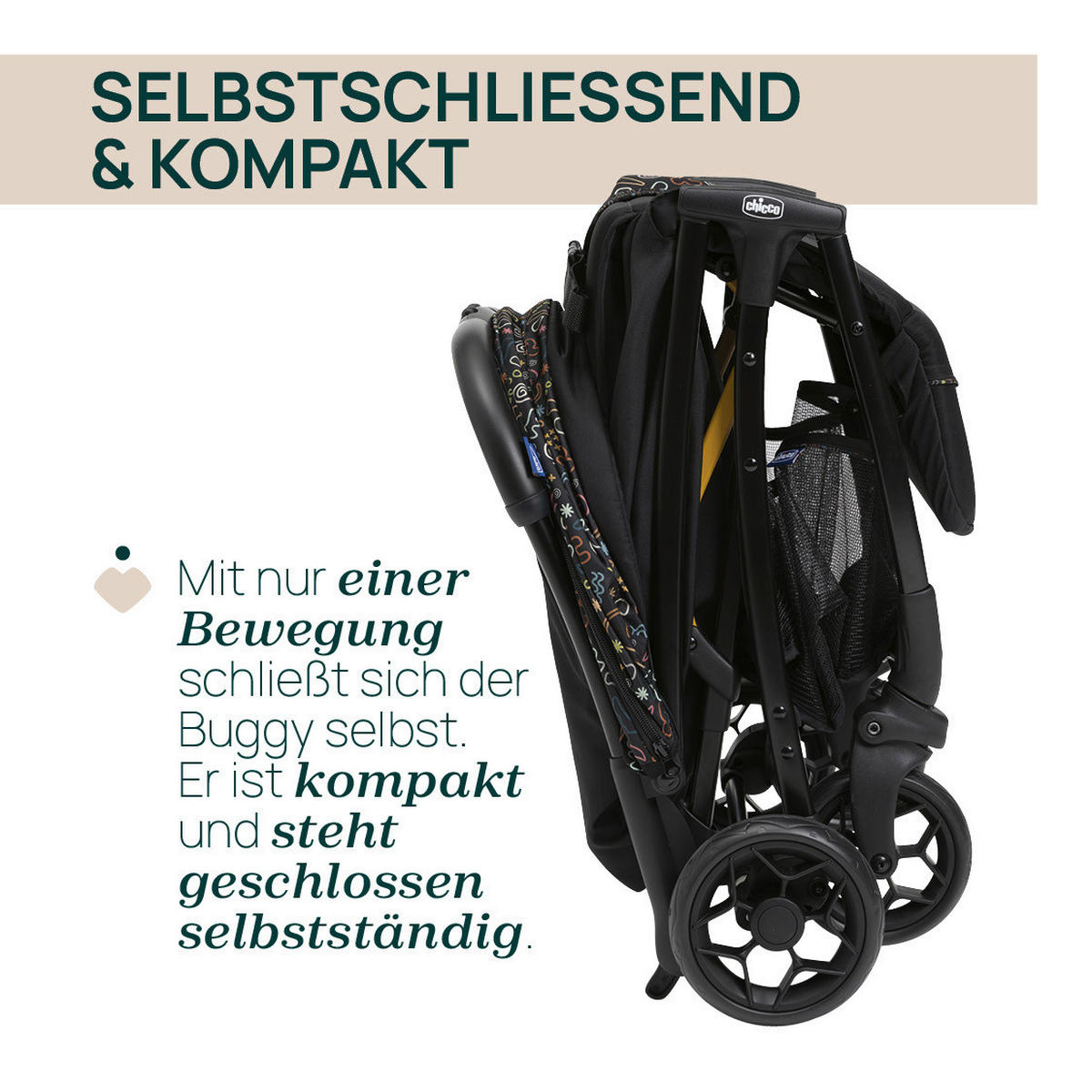 BUGGY GLEE  - Schwarz, Basics, Textil/Metall (49/87/106cm) - Chicco