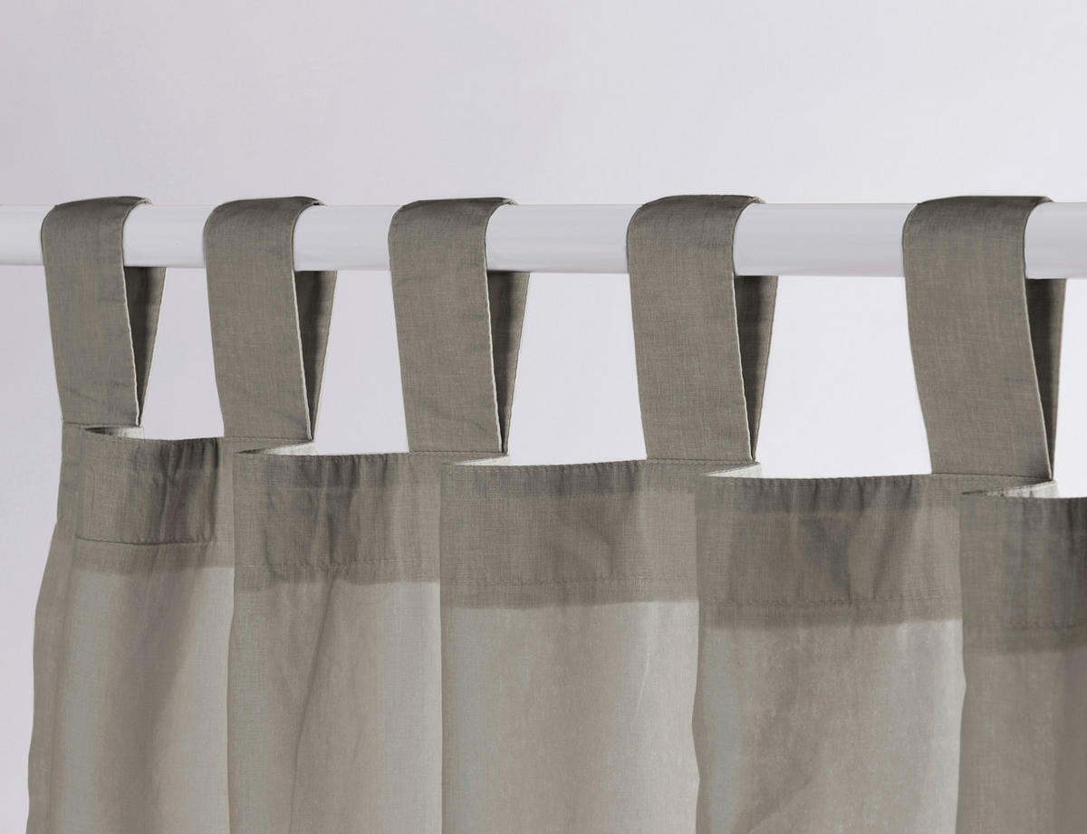 SCHLAUFENVORHANG  - Dunkelbraun, Basics, Textil (145/250cm)