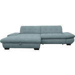 ECKSOFA in Mikrofaser Pastellblau  198/290 cm  - Pastellblau/Schwarz, Design, Textil/Metall (198/290cm) - Xora