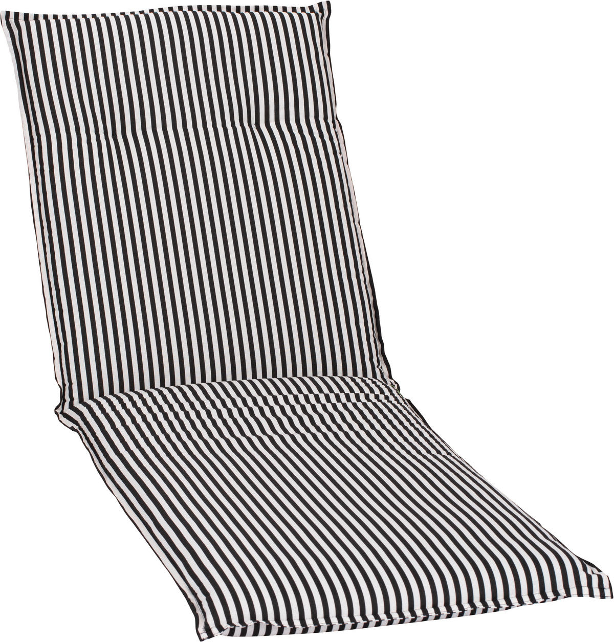 LIEGENAUFLAGE in Schwarz, Weiss Streifen  - Weiss/Schwarz, Basics, Textil (191/58/8cm) - Gardenson