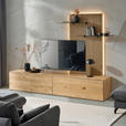 WOHNWAND 2-teilig  in Eichefarben  242/160/50 cm  - Eichefarben, Design, Glas/Holz (242/160/50cm) - Dieter Knoll
