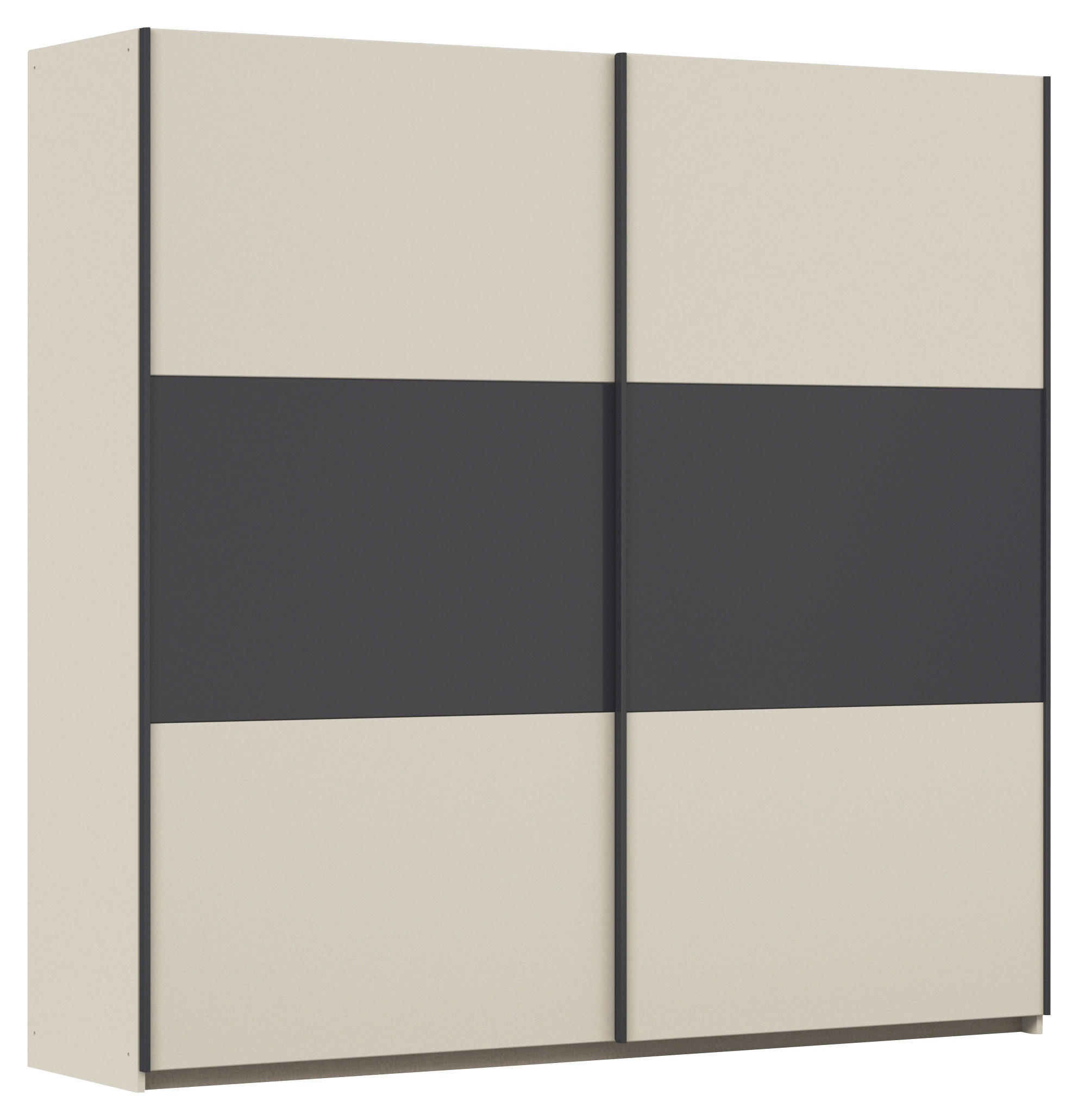 Rauch Möbel Schwebetürenschrank Grau, Champagner 218x210x59 cm