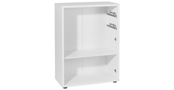 AKTENREGAL - Silberfarben/Weiß, KONVENTIONELL, Holzwerkstoff/Kunststoff (81,8/110,5/40cm) - Voleo