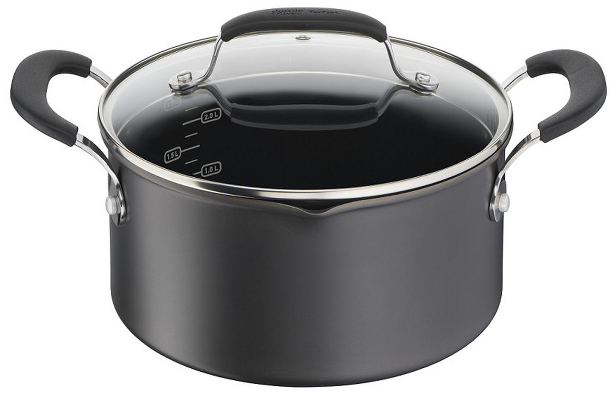 STEKGRYTA 20 cm  - svart/transparent, Design, metall/glas (20cm) - Tefal