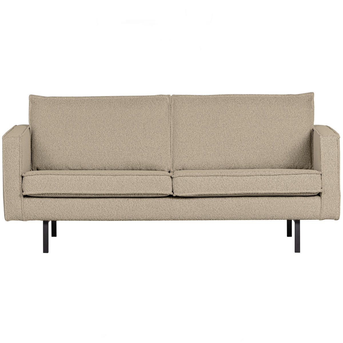 2,5-SITZER Rodeo in Bouclé Beige  - Beige/Schwarz, Design, Textil/Metall (190/85/86cm) - Livetastic