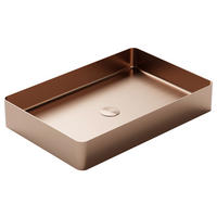 WASCHBECKEN 60/10/40 cm  - Roségold, MODERN, Metall (60/10/40cm)