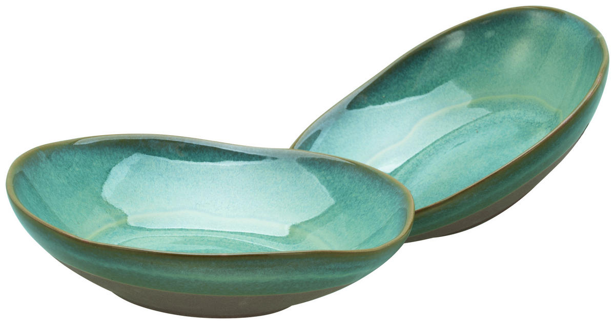 SCHÜSSELSET 2-teilig 22,5 cm   - Olivgrün, Trend, Keramik (22,5cm) - Creatable