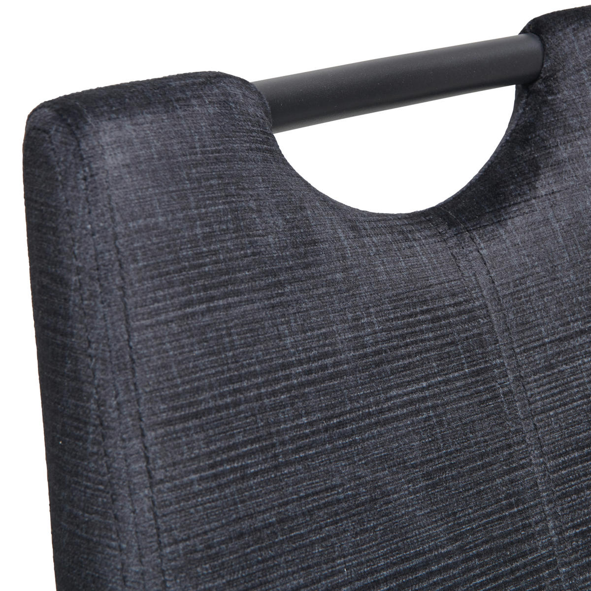 SCHWINGSTUHL  in Eisen Webstoff  - Schwarz, LIFESTYLE, Textil/Metall (44/105/65cm) - MID.YOU