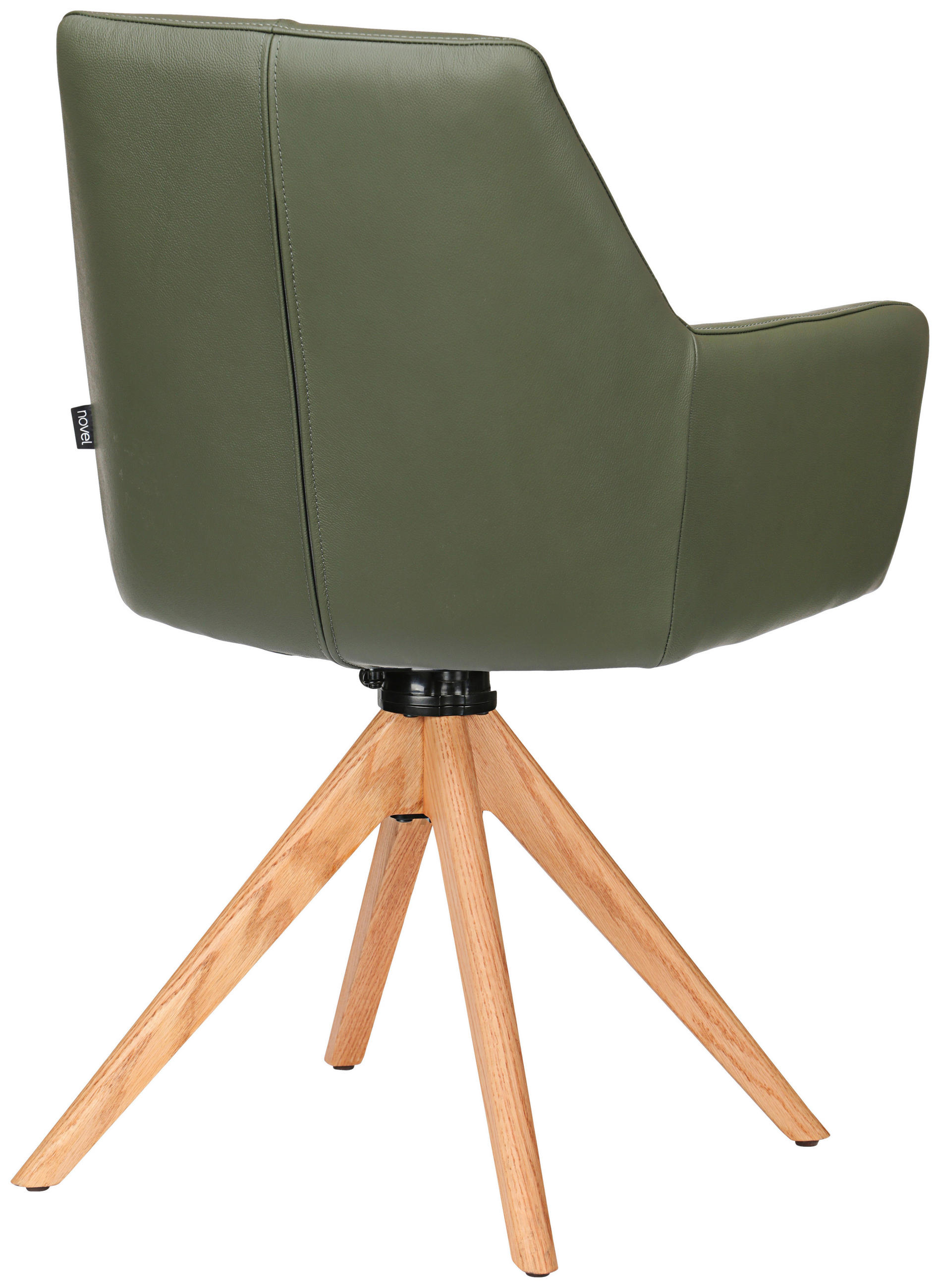 ARMLEHNSTUHL  in Echtleder pigmentiert  - Eichefarben/Naturfarben, KONVENTIONELL, Leder/Holz (59,5/87/63cm) - Novel