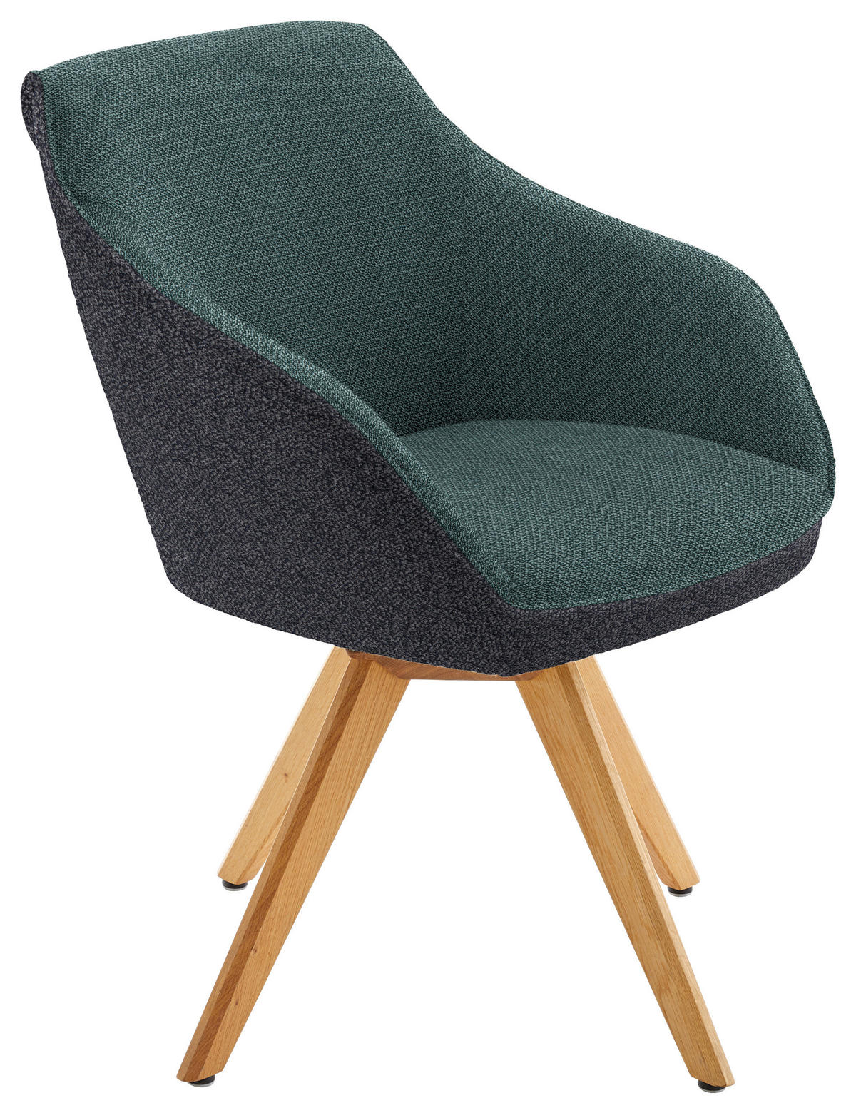 ARMLEHNSTUHL  in Flachgewebe  - Dunkelgrau/Eichefarben, Design, Holz/Textil (60/84/68cm) - Koinor