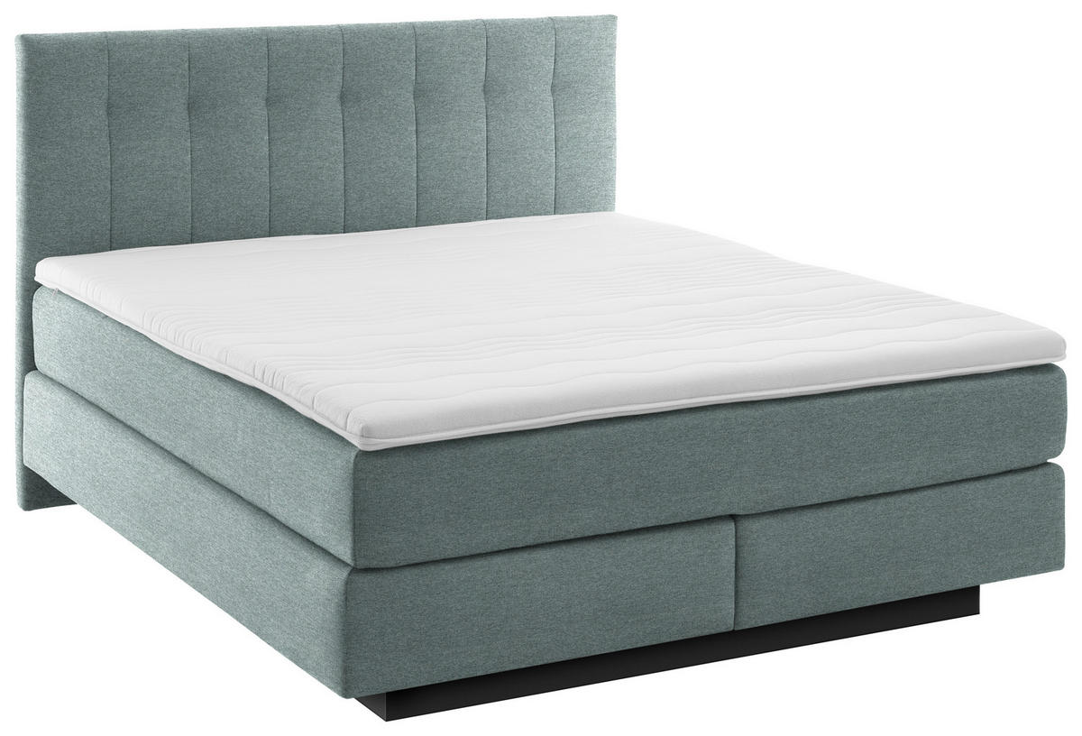 BOXSPRINGBETT 180/200 cm  in Hellgrau  - Hellgrau/Schwarz, Modern, Holzwerkstoff/Kunststoff (180/200cm) - Beldomo - Sleep