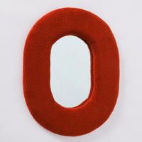 WANDSPIEGEL 60/76/4 cm    in oval  - Rotbraun, Basics, Glas/Holzwerkstoff (60/76/4cm) - Boltze Home
