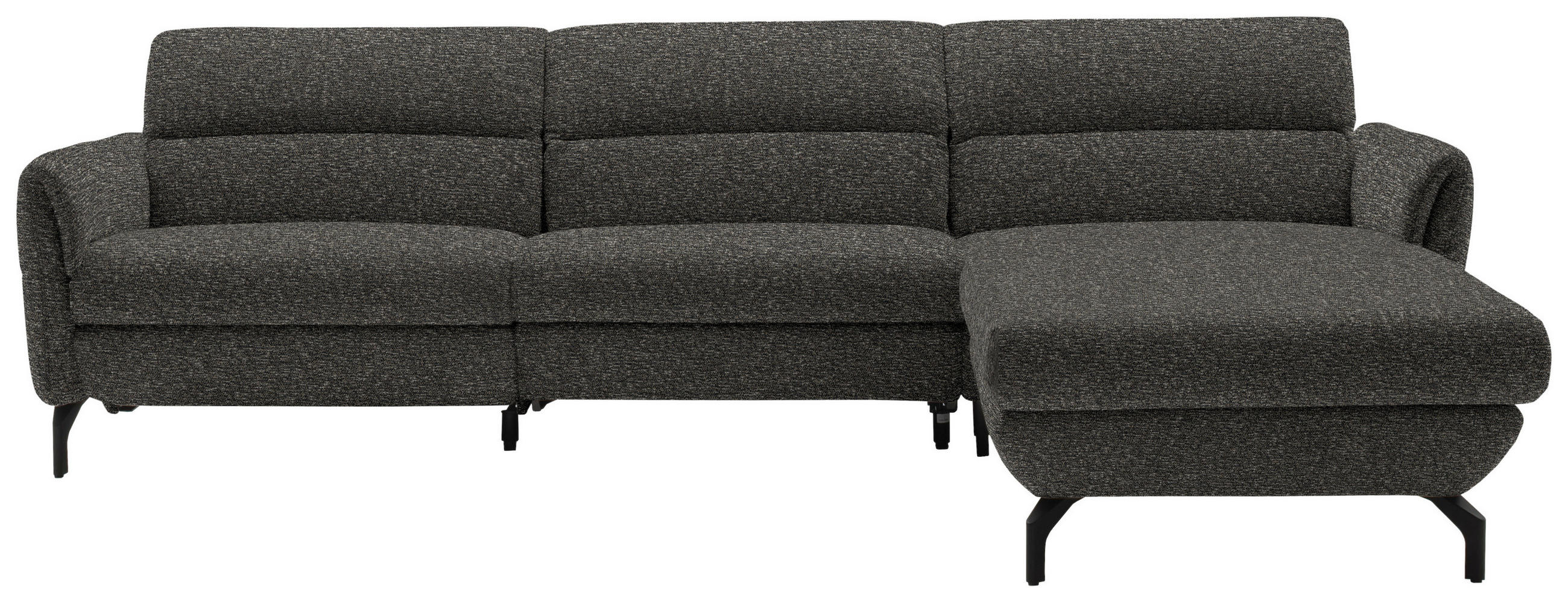 ECKSOFA in Chenille Dunkelbraun  299/187 cm  - Dunkelbraun/Schwarz, Design, Textil/Metall (299/187cm) - Schöner Wohnen