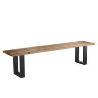 GARTENBANK 180/40/45 cm  in Schwarz, Akaziefarben  - Schwarz/Akaziefarben, Basics, Holz/Metall (180/40/45cm) - Ambia Garden