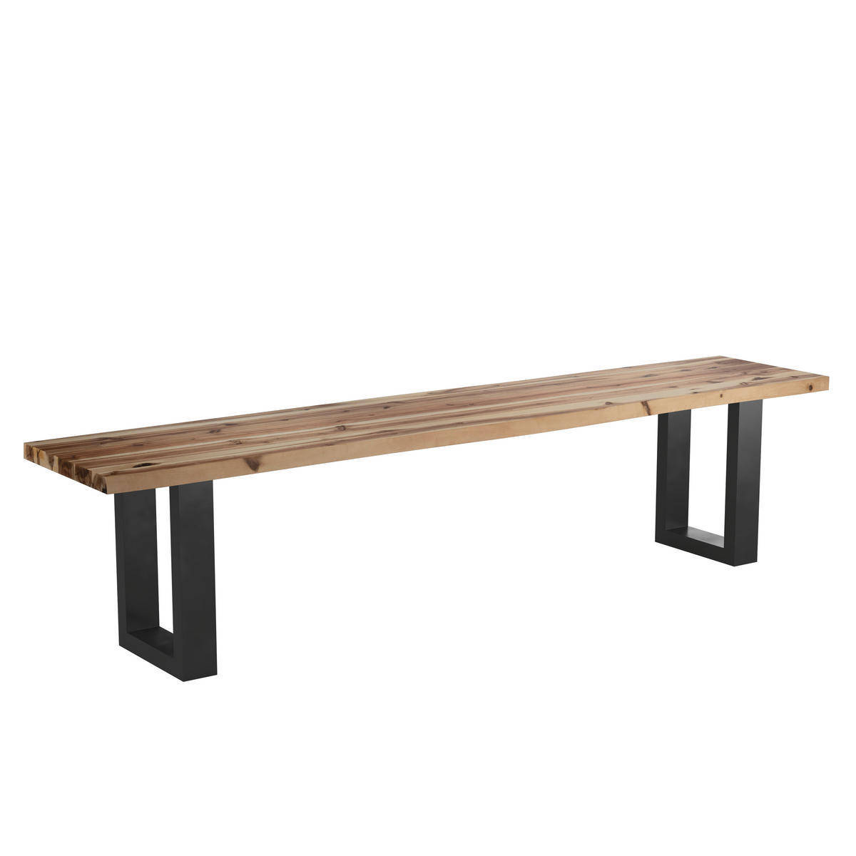 GARTENBANK 180/40/45 cm  in Schwarz, Akaziefarben  - Schwarz/Akaziefarben, Basics, Holz/Metall (180/40/45cm) - Ambia Garden