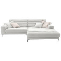ECKSOFA in Flachgewebe Creme  - Creme/Schwarz, Design, Textil/Metall (296/207cm) - Dieter Knoll