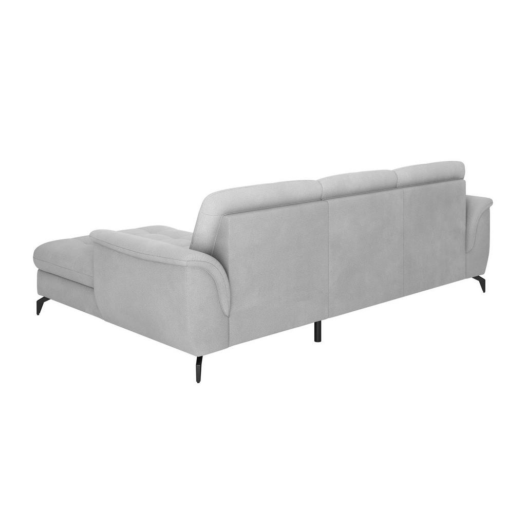 Thumbnail - Sit & More Ecksofa Zora E, Silber, Textil, 4,5-Sitzer, L-Form, Ottomane rechts, 262x164 cm, Goldenes M, Oeko-Tex® Standa...