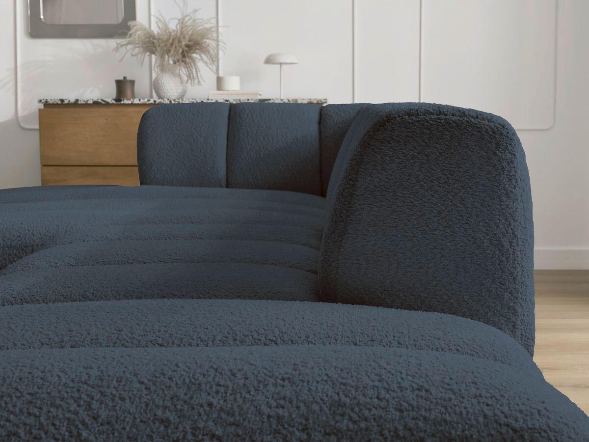 ECKSOFA  ANNECY Dunkelblau Bouclé  - Schwarz/Dunkelblau, MODERN, Kunststoff/Textil (170/262cm)