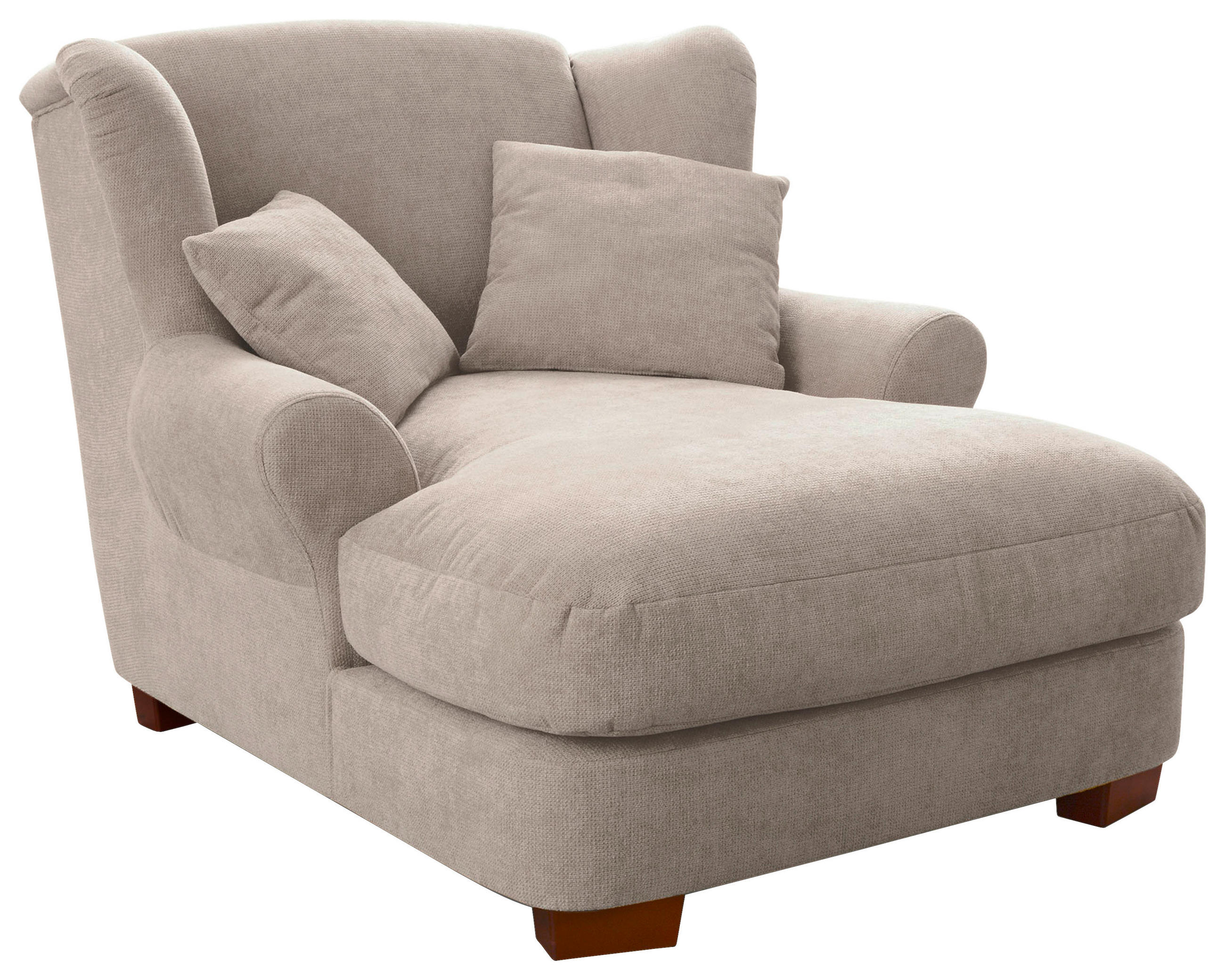 XXL-SESSEL Flachgewebe Creme    - Creme, ROMANTIK / LANDHAUS, Holz/Textil (120/101/142cm) - Cantus